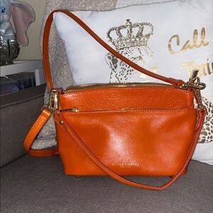 Divina Firenze Orange Leather Crossbody Bag